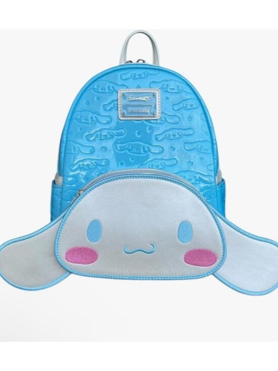 Loungefly Sanrio Cinnamoroll Moveable Ears Mini Backpack Blue White Shimmer NWT